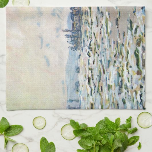 De opsplitsing van het ijs door Claude Monet Theedoek (Gevouwen)