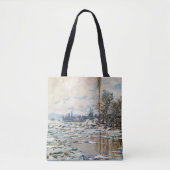 De opsplitsing van het ijs door Claude Monet Tote Bag (Voorkant)