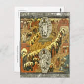 De opstanding en het afstammende orthodoxe icoon briefkaart (Voorkant / Achterkant)