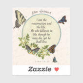 De opstanding en het leven - Johannes 11:25 Sticke Sticker (Vel)