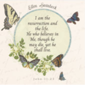 De opstanding en het leven - Johannes 11:25 Sticke Sticker (Voorkant)