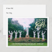 De opstanding met Pasen groet Feestdagenkaart (Voorkant / Achterkant)