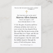 De opstanding van Christus Katholieke begrafenis M Visitekaartje (Achterkant)