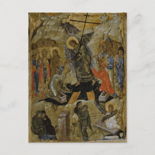 De opstanding van Christus orthodoxe Pascha Icoon Briefkaart (Voorkant)