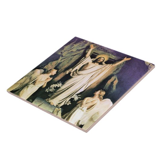 De opstanding van Christus, schilderij van Carl Bl Tegeltje (Zijkant)