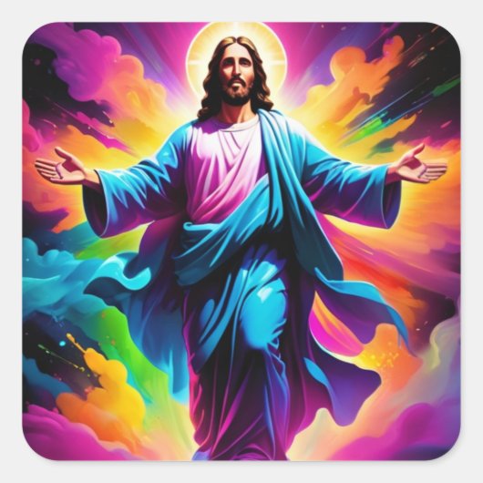 De opstanding van Jezus Christus Vierkante Sticker (Voorkant)