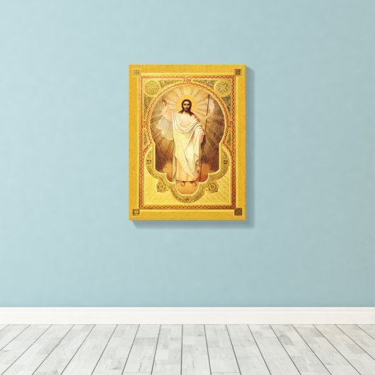 De Opstanding van Onze Heer - Icoon op Canvas Prin (Insitu (Houten vloer))