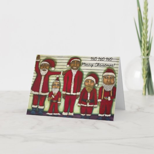 De Opstelling van de kerstman Feestdagen Kaart (Voorkant)