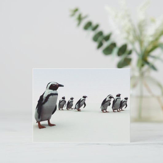 De Opstelling van de pinguïn Briefkaart (Staand voorkant)