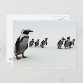 De Opstelling van de pinguïn Briefkaart (Voorkant / Achterkant)