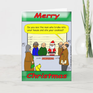 De opstelling van de politie. Is Kerstman etend Feestdagen Kaart