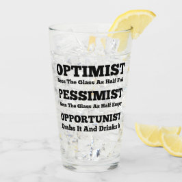 De optimist, de pessimist & de opportunist glas