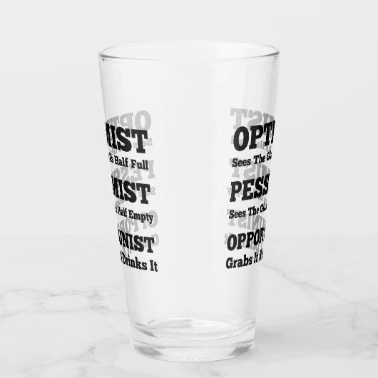 De optimist, de pessimist & de opportunist glas (Rechts)