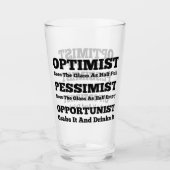 De optimist, de pessimist & de opportunist glas (Voorkant)