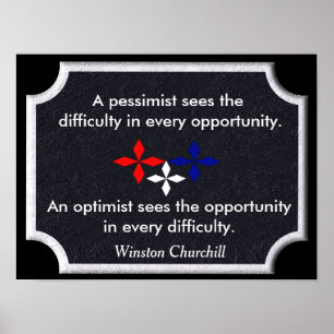 De Optimist - Winston Churchill citaat - druk af Poster