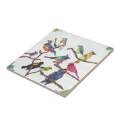 De opvangtegel voor kleurrijke zongvogels tegeltje (Zijkant)