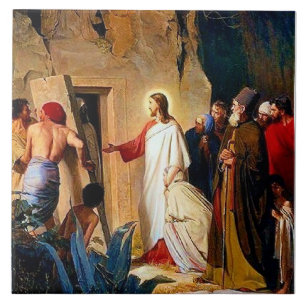 De opvoeding van Lazarus, Carl Bloch, Tegeltje