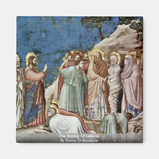 De opvoeding van Lazarus door Giotto di Bondone Magneet (Voorkant)