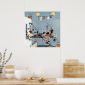 “De opvouwbare tuin” van W Heath Robinson Poster (Keuken)
