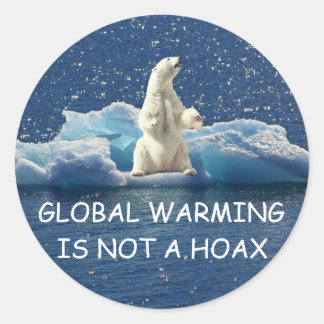DE OPWARMING VAN DE AARDE IS GEEN HOAX, Poolijs Be Ronde Sticker