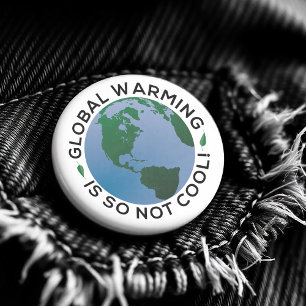 De opwarming van de aarde is zo niet cool ronde button 3,2 cm