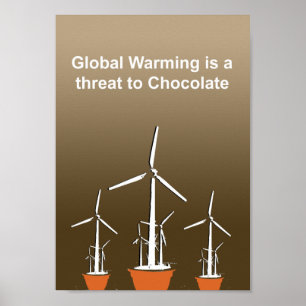 De opwarming van de aarde vormt een bedreiging voo poster