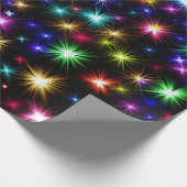 De opwindende Stars van het Vuurwerk die met Kleur Cadeaupapier (Hoek)