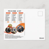 De Oranje Auto Wassen Waxing Auto Detailing Servic Briefkaart (Achterkant)