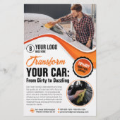 De Oranje Auto Wassen Waxing Auto Detailing Servic Flyer (Voorkant)