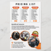 De Oranje Auto Wassen Waxing Auto Detailing Servic Flyer (Achterkant)