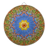 De  Oranje blauwe kaleidoscoop van de zon Dartbord (Voorkant)