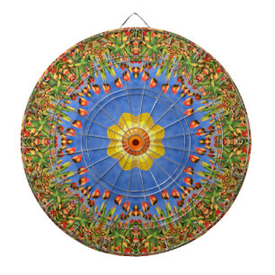 De  Oranje blauwe kaleidoscoop van de zon Dartbord