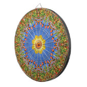 De  Oranje blauwe kaleidoscoop van de zon Dartbord (Voorkant Rechts)