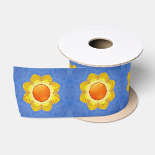 De  Oranje blauwe kaleidoscoop van de zon Satijnen Lint