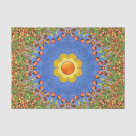 De  Oranje blauwe kaleidoscoop van de zon Tissuepapier