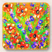 "De Oranje bloemen" schilderen. Bestel nu Bier Onderzetter (Voorkant)