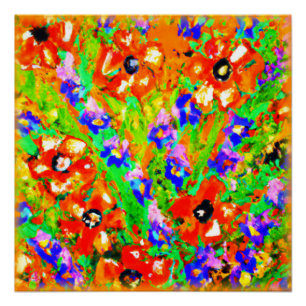 "De Oranje bloemen" schilderen. Bestel nu Perfect Poster