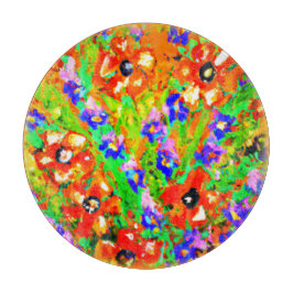 "De Oranje bloemen" schilderen. Bestel nu Snijplank