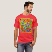 "De Oranje bloemen" schilderen. Bestel nu T-shirt (Voorkant volledig)