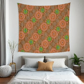 De Oranje bloemige regenachtige snijvezels texture Wandkleed