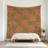 De Oranje bloemige regenachtige snijvezels texture Wandkleed