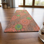 De Oranje bloemige regenachtige snijvezels texture Yogamat