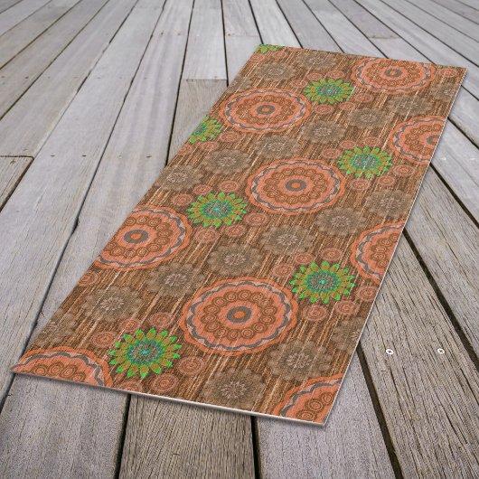 De Oranje bloemige regenachtige snijvezels texture Yogamat