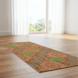 De Oranje bloemige regenachtige snijvezels texture Yogamat