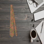 De Oranje bloemige regenachtige snijvezels zijn ge Stropdas