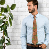 De Oranje bloemige regenachtige snijvezels zijn ge Stropdas