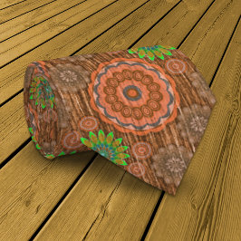 De Oranje bloemige regenachtige snijvezels zijn ge Stropdas