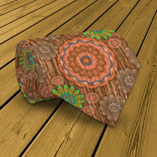 De Oranje bloemige regenachtige snijvezels zijn ge Stropdas