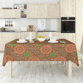 De Oranje bloemige regenachtige snijvezels zijn ge Tafelkleed