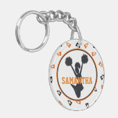 De oranje en Zwarte Foto van Cheerleader van Sleutelhanger (Voorkant Links)